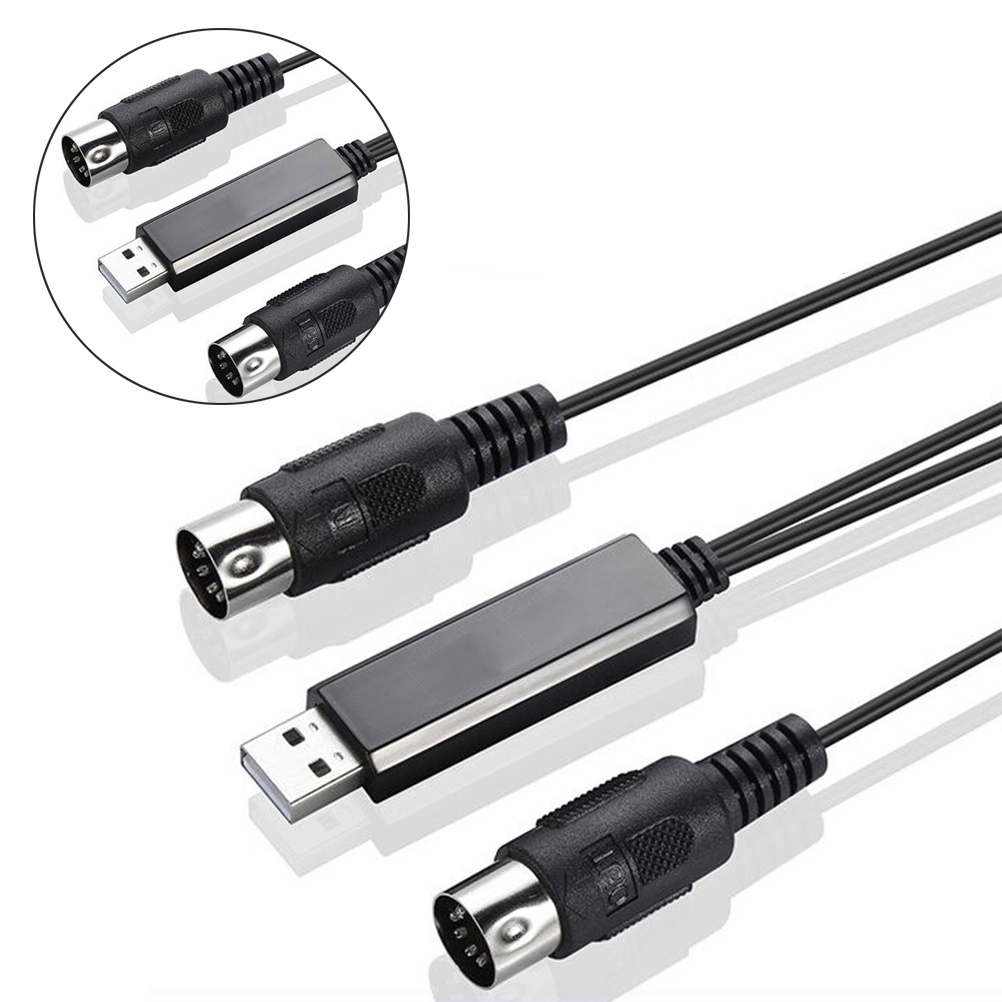2M USB IN-OUT MIDI Cable Converter Professional Piano Keyboard to PC/ Laptop/Mac Adapter Cord