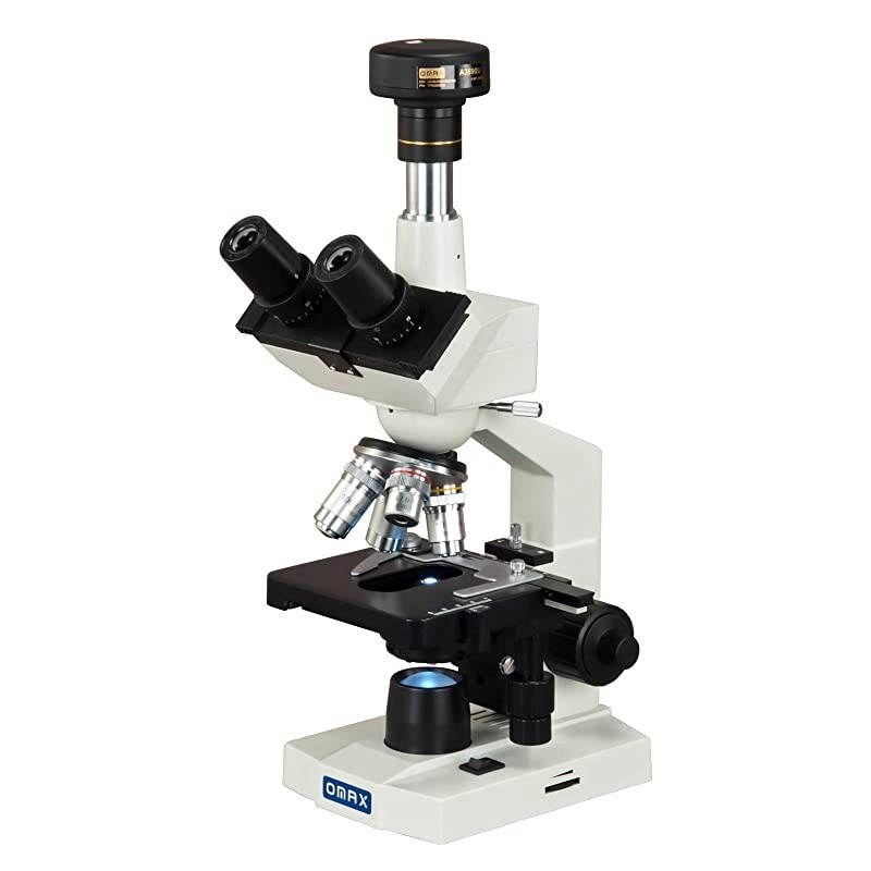 2500X 1.3MP Digital Camera LED Trinocular Lab Microscope + Slide Preparation Kit + Book + Blank Slide
