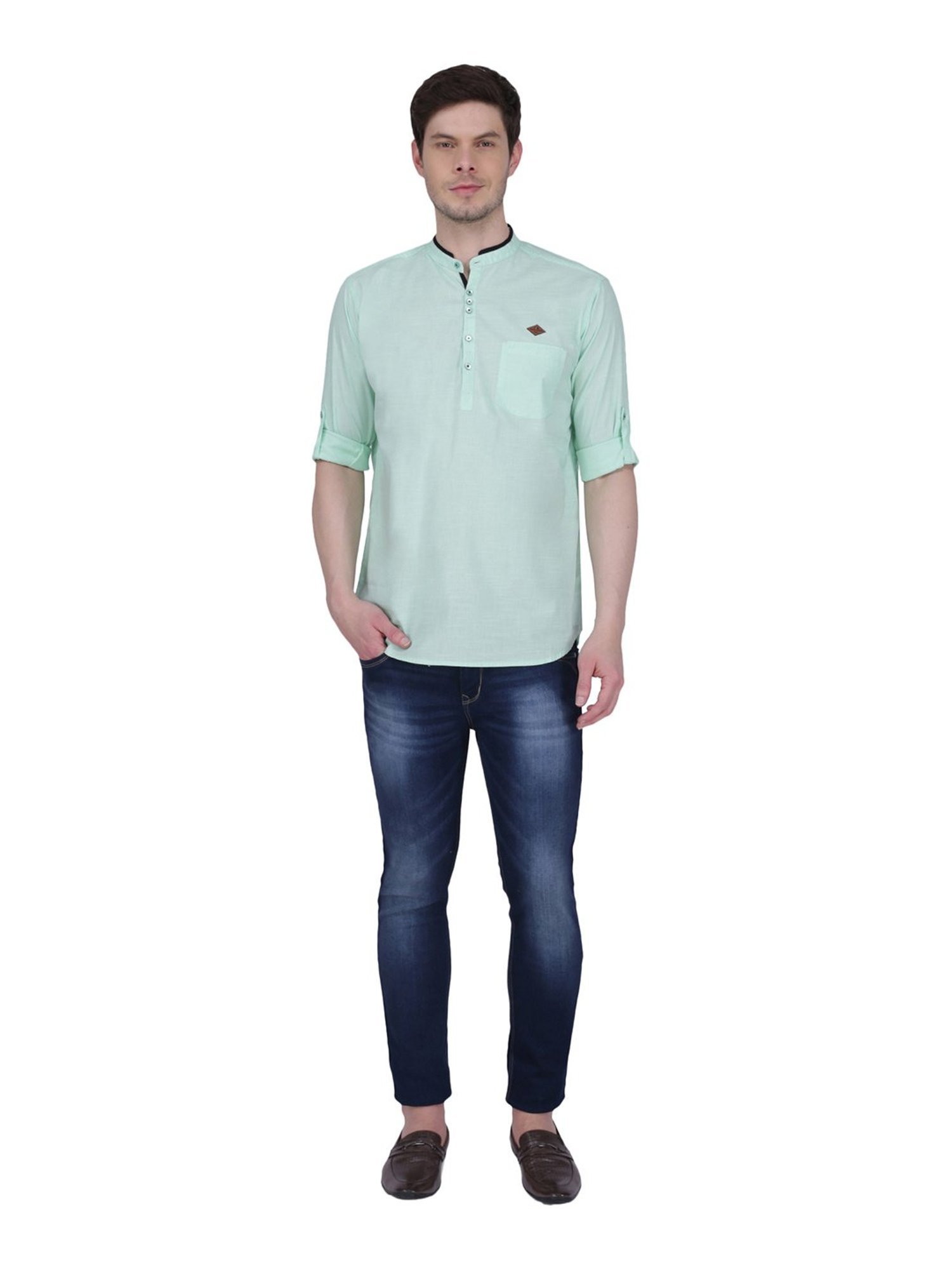 Kuons Avenue Turquise Mandarin Collar Kurta