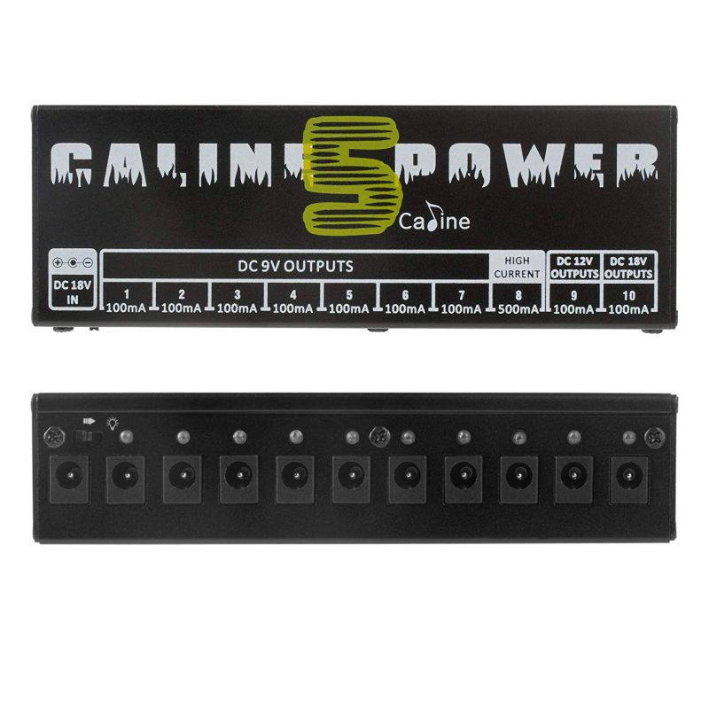 Caline CP-05 Guitar Pedal Board Power Supply 10 Output 9V 12V 18V Effect Pedals with Short Circuit / Overcurrent Protection