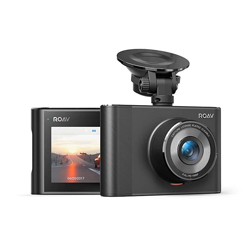 by Anker DashCam A1, Dash Cam for Car, Driving Recorder, 1080p FHD LCD Screen, Nighthawk Vision, Wide Angle Lens, Wi-Fi, G-Sensor, WDR, Loop Recording, Night Mode, Motion Detection, Dedicated App