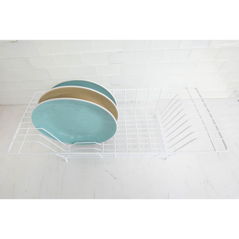 Home Basics Vinyl Coated Steel Over the Sink Rack, White