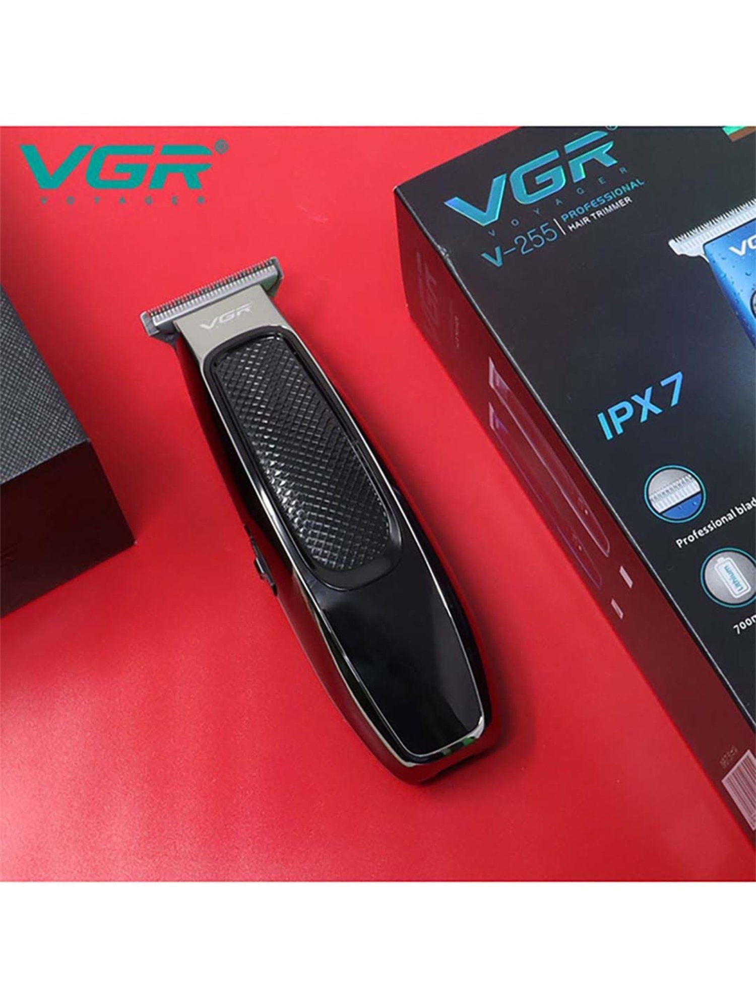 VGR V-255 Professional Cordless Hair Trimmer - 120 min Runtime (Black)