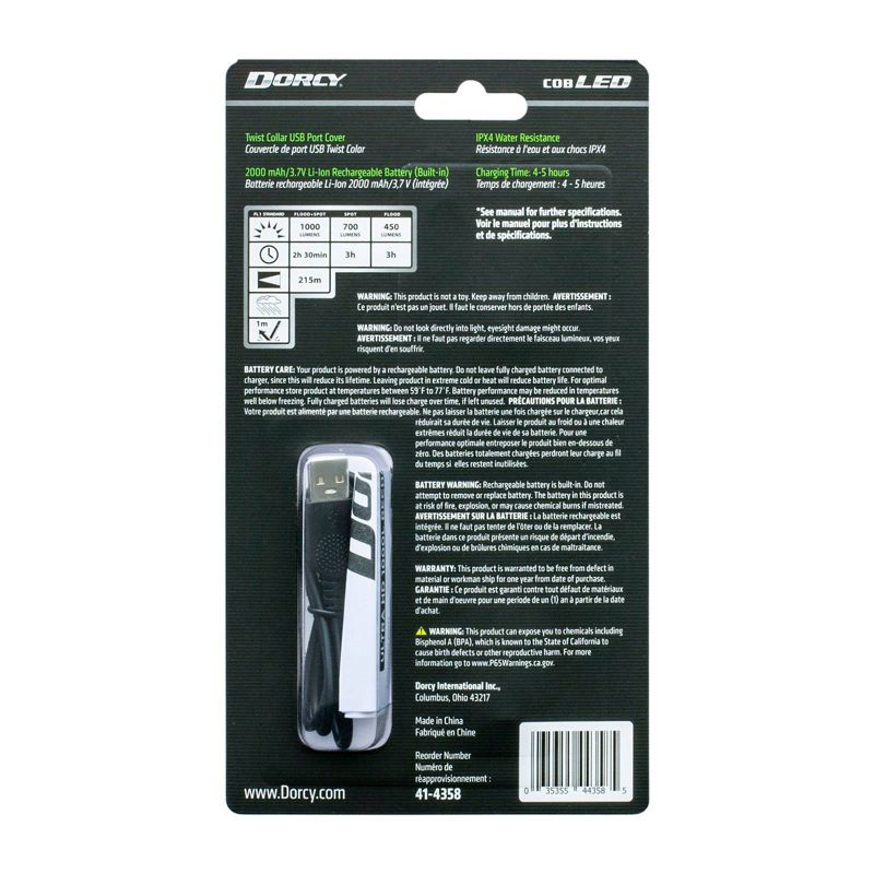 Dorcy 1000 Lumens USB Rechargeable LED Flashlight Power Bank