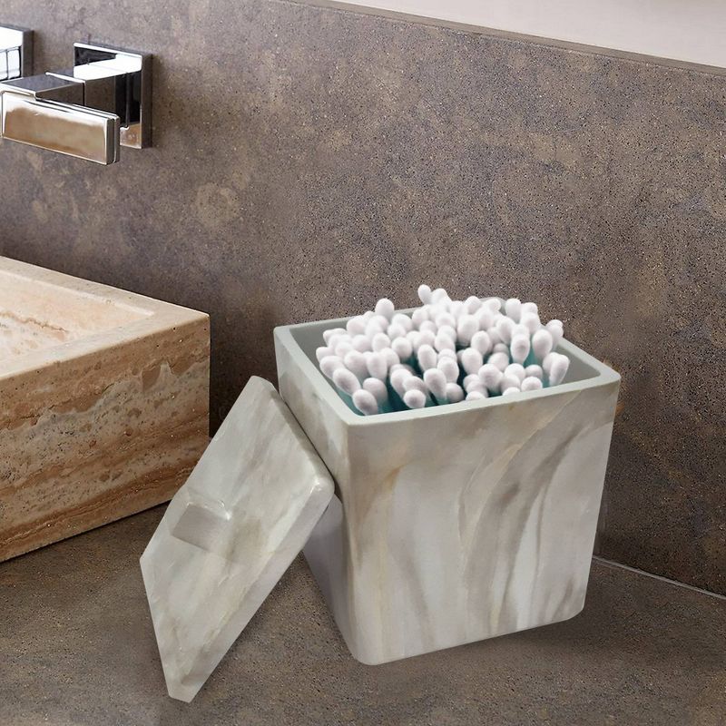 8pc Stone hedge metal Bath Accessory Set for Vanity Counter Tops White - Nu Steel