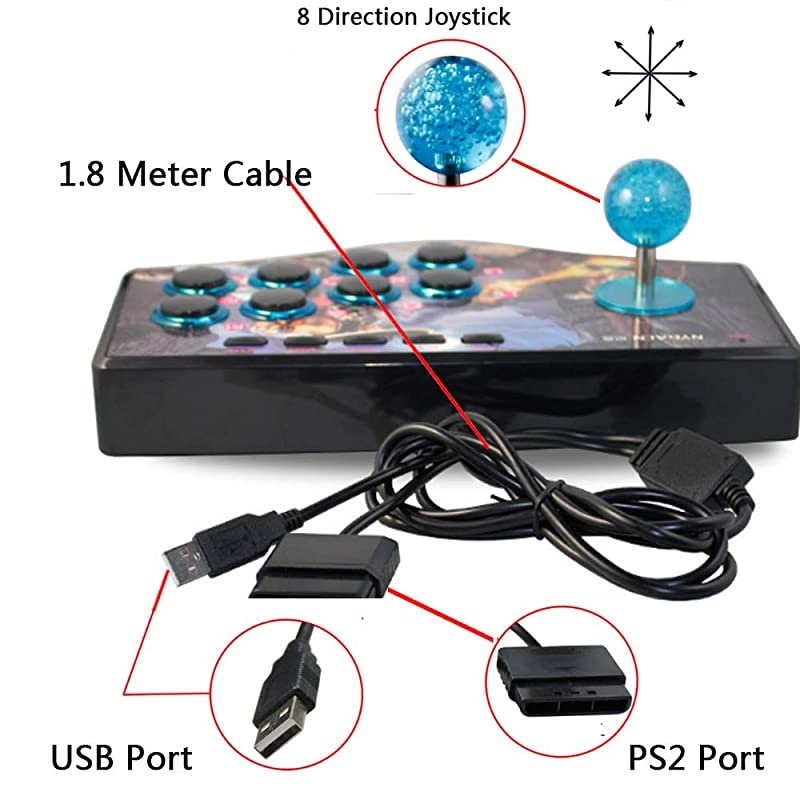 3 in 1 Arcade Fight Stick Fighting Joystick Game Controller for PC PS3 Android TV BoxRaspberry PiRetro Pie