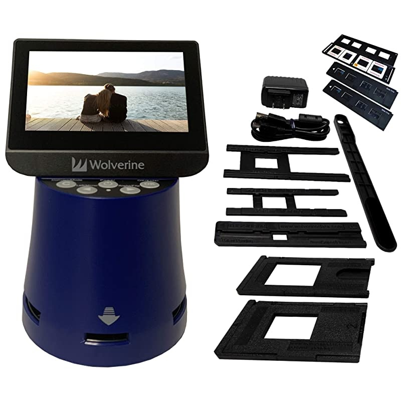 Titan 8in1 20MP High Resolution Film to Digital Converter with 43 Screen and HDMI Output Worldwide Voltage 110V240V AC Adapter Plus 3  Slide Trays Black Bundle