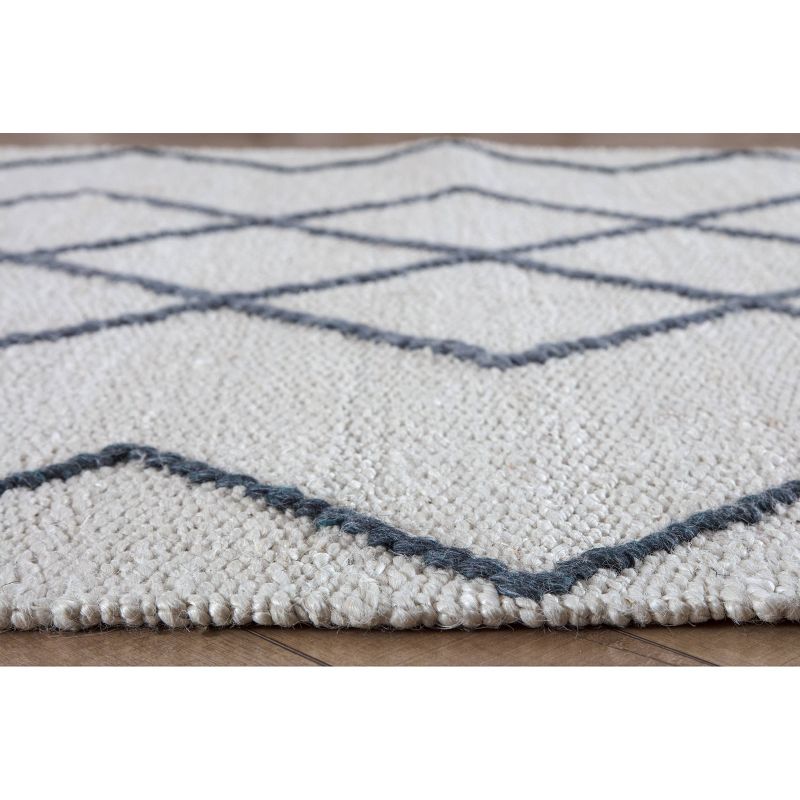 5'x7' Kingston Diamond Rug Ivory with Gray/Blue - Anji Mountain