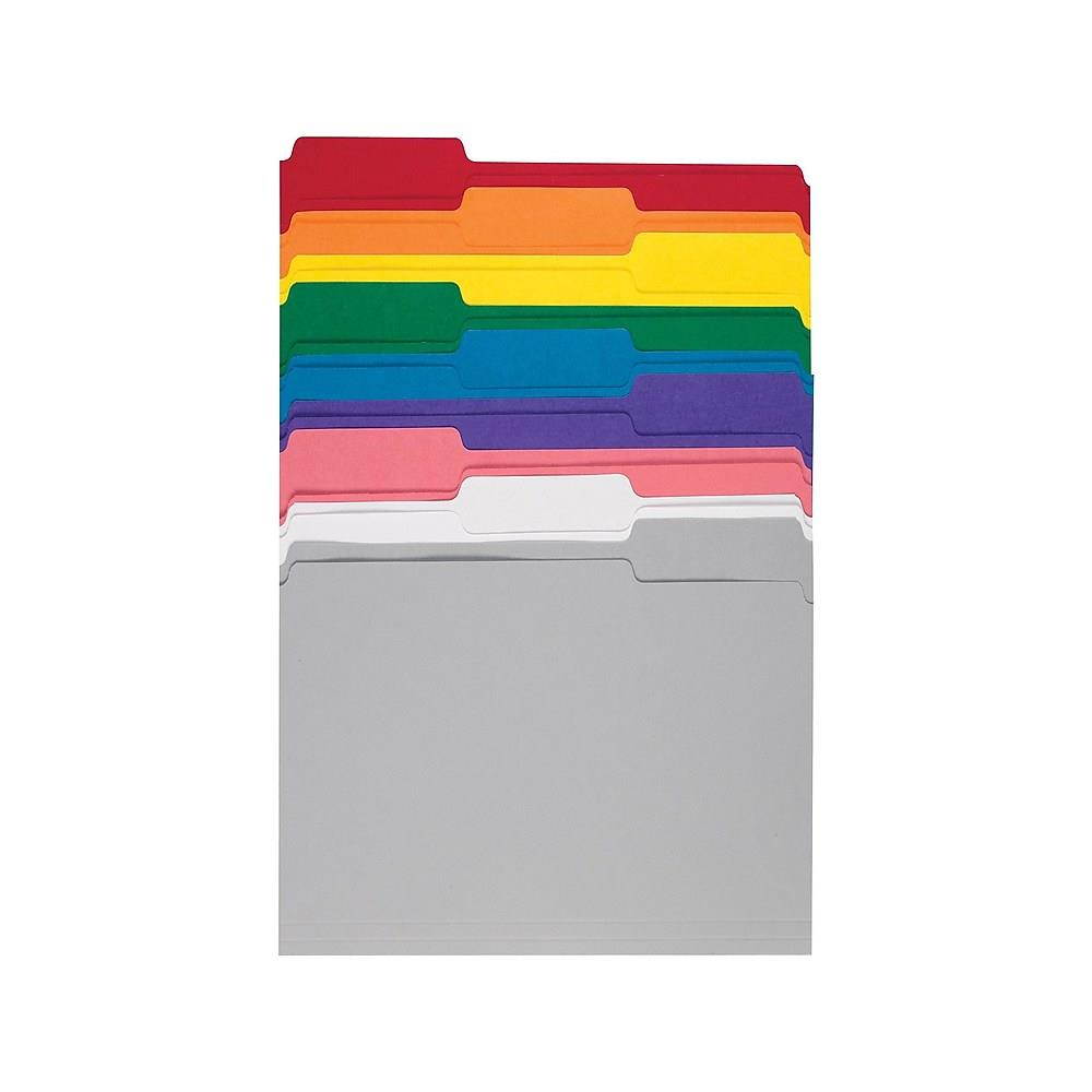 Staples Top-Tab File Folders 1/3 Cut Asst Ltr Holds 8 1/2x11 250/Bx TR502678