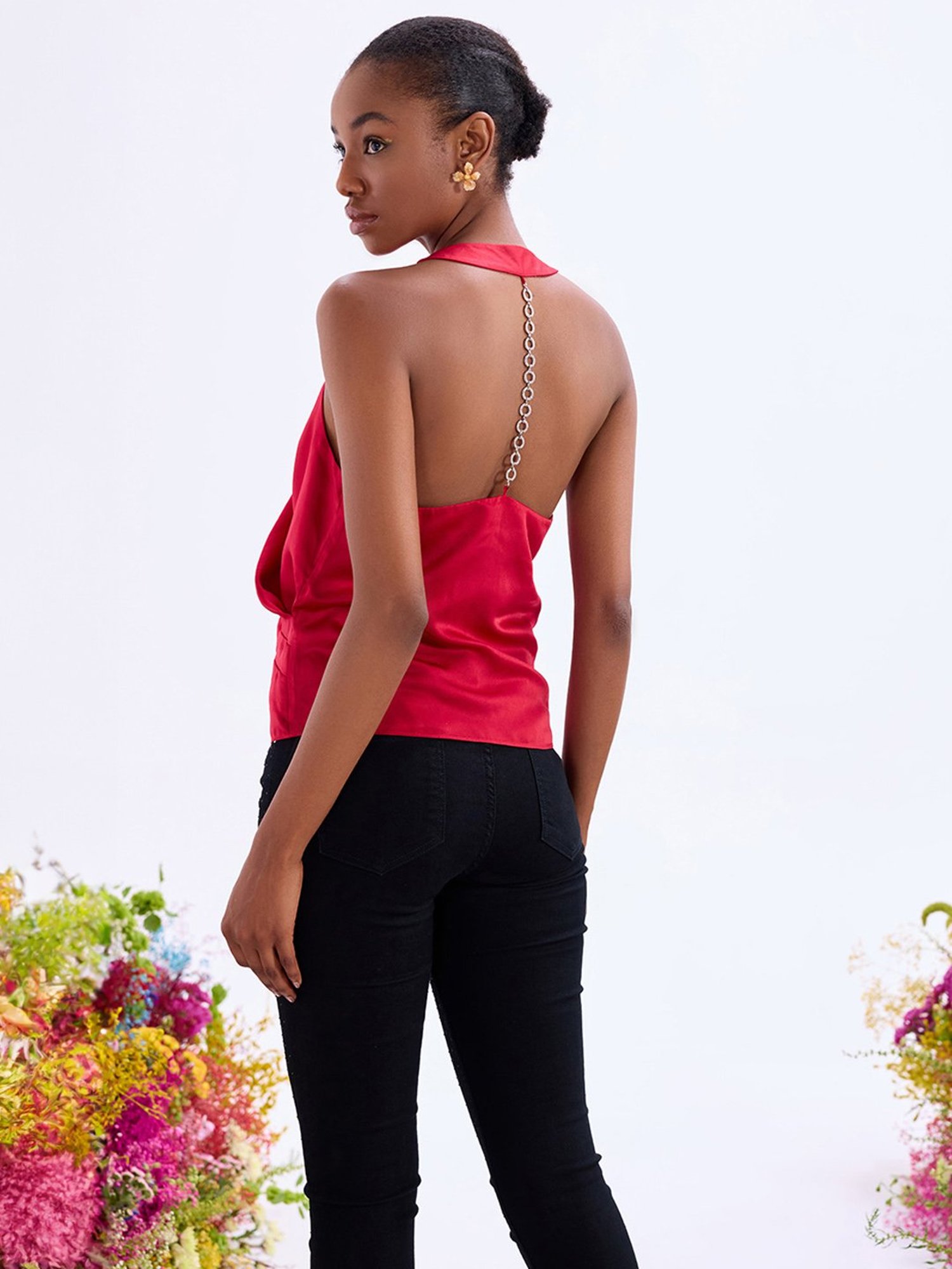 Cover Story Red Regular Fit Top