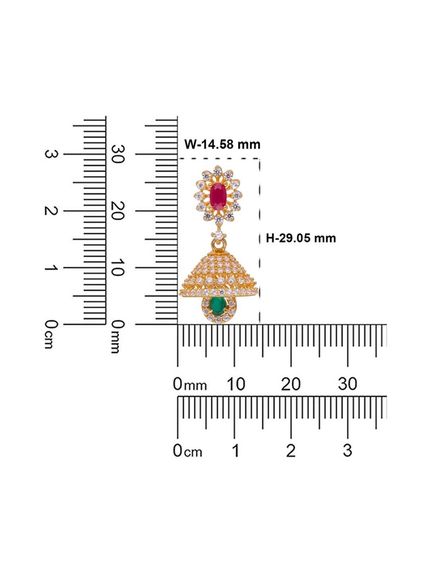 CKC Casting Design Gold Eardrops with Cubic Zircon: Sparkling Sophistication