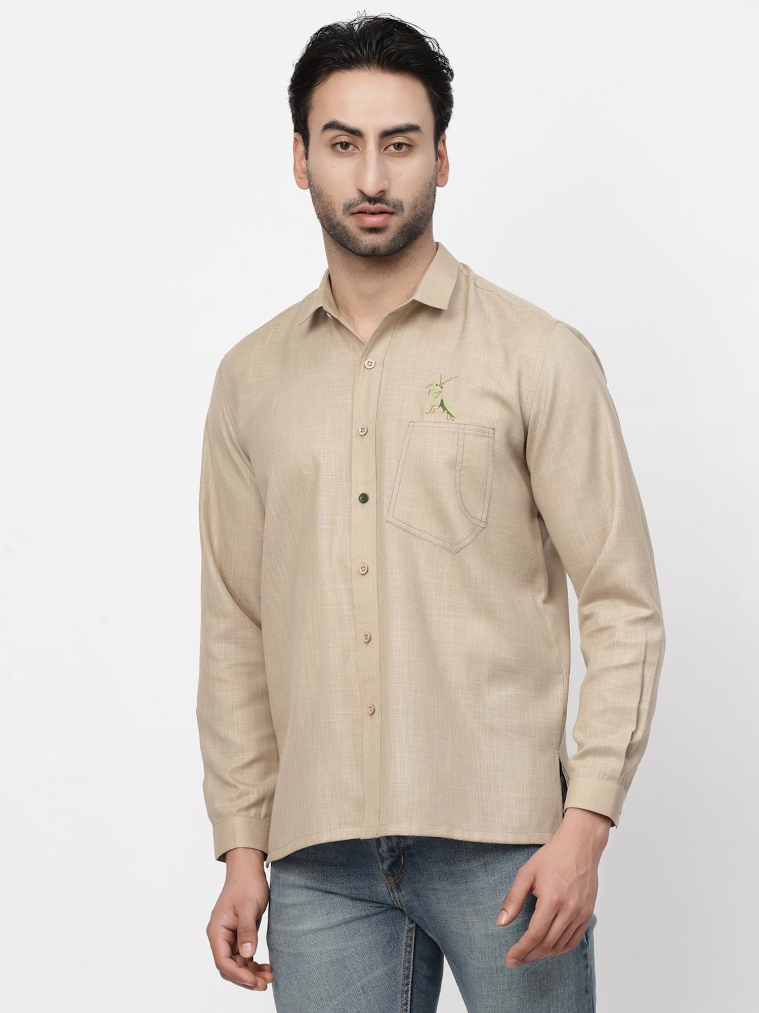 Lela Dark Beige Regular Fit Shirt