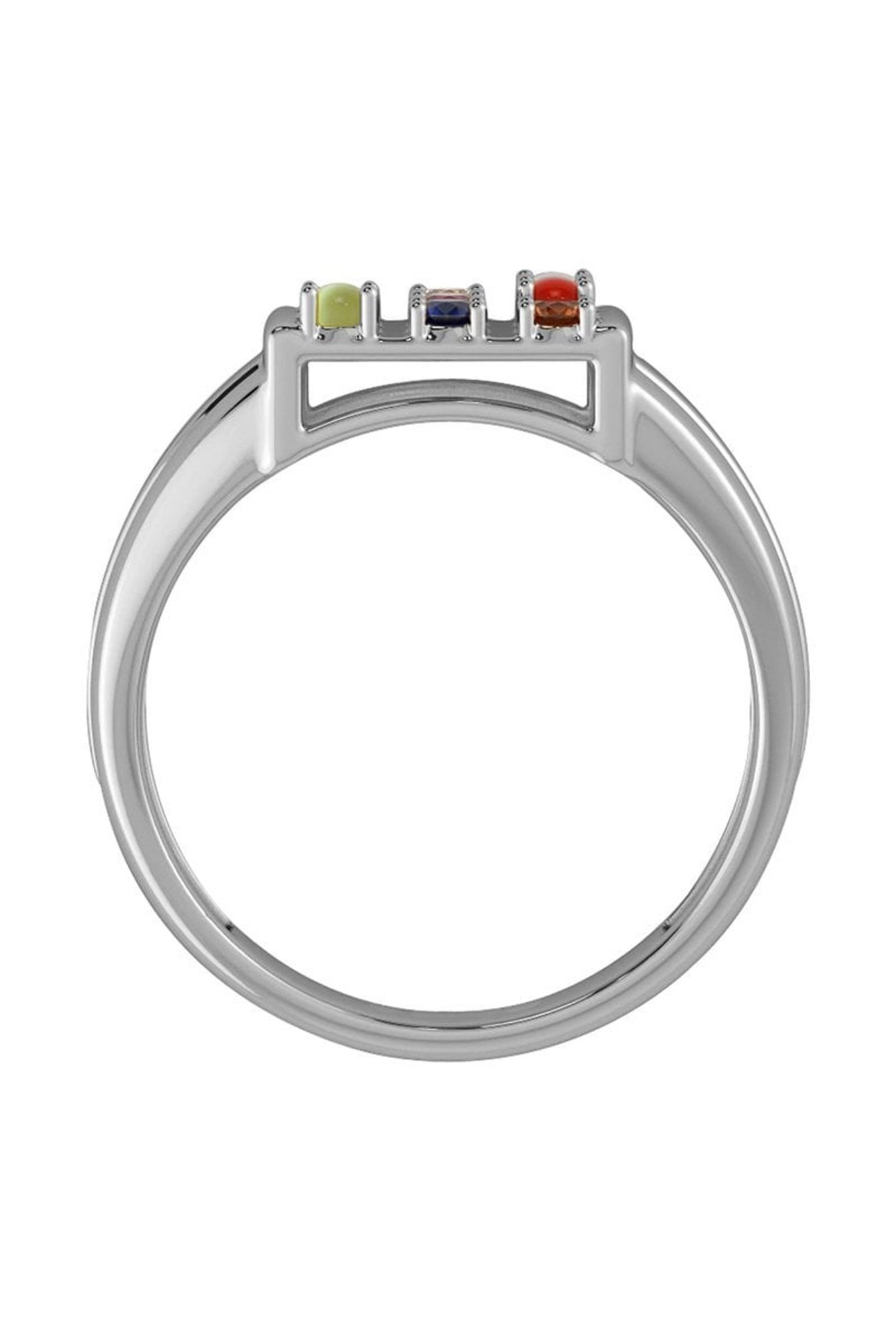 Clara Navratna Stone Nine Gems 92.5 Sterling Silver Ring