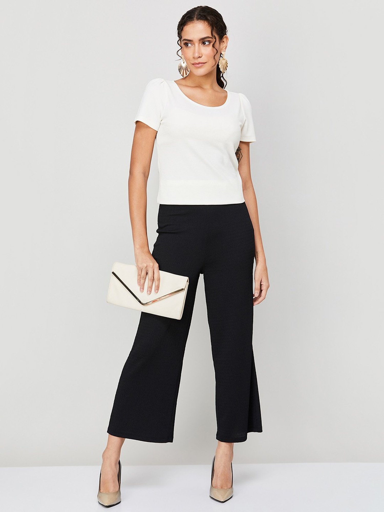 Code by Lifestyle White Regular Fit Top