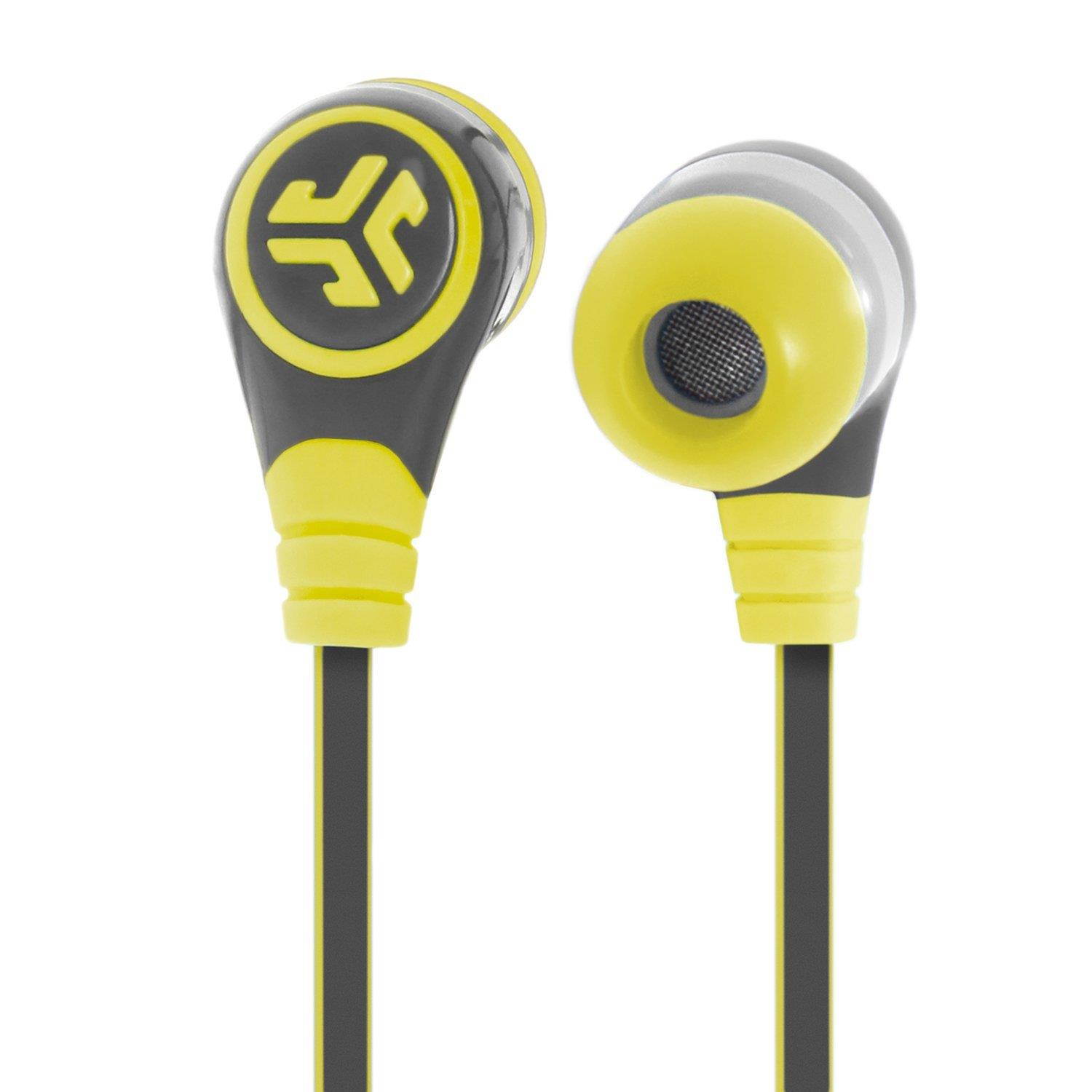 JLAB Diego Earbuds Yellow + Mic and Control Button Answer Calls, Play and Pause, Track Back and Forward Compatible with Apple Android BlackBerry Kindle and All