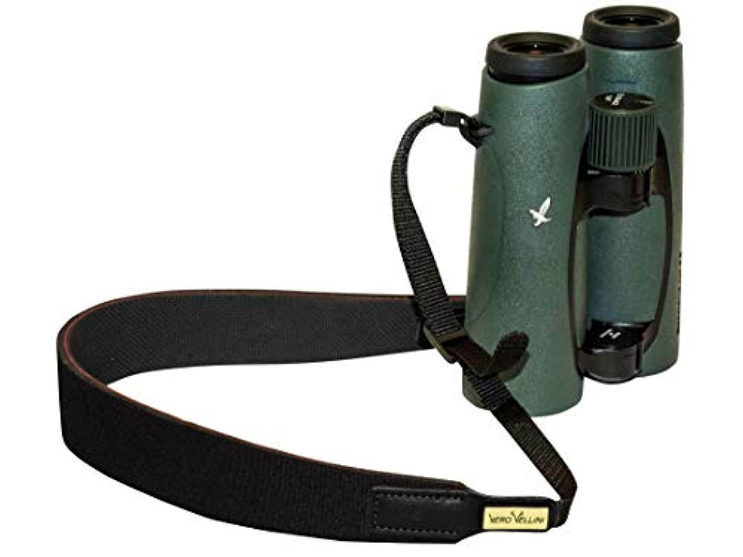 Vero Vellini Slip Proof Binocular Strap, Black With Black Leather