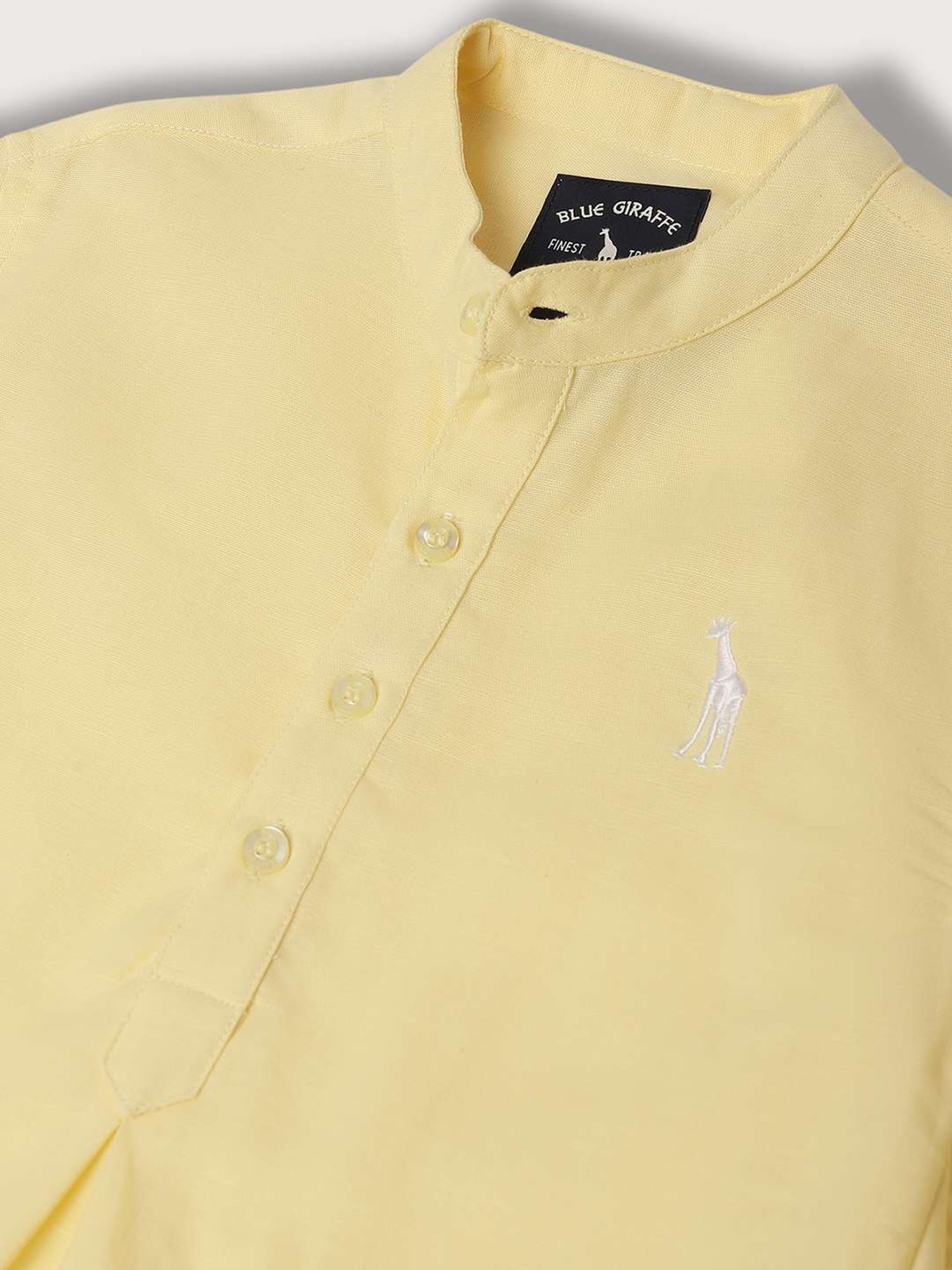 Blue Giraffe Kids Yellow Regular Fit Full Sleeves Shirt