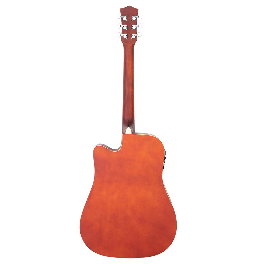 Glarry Gt509 41 Inch Spruce Panel Matte Edging EQ Folk Guitar Bag Shield Wrench Tuner Capo Shoulder Strap String Paddles Sunset Color