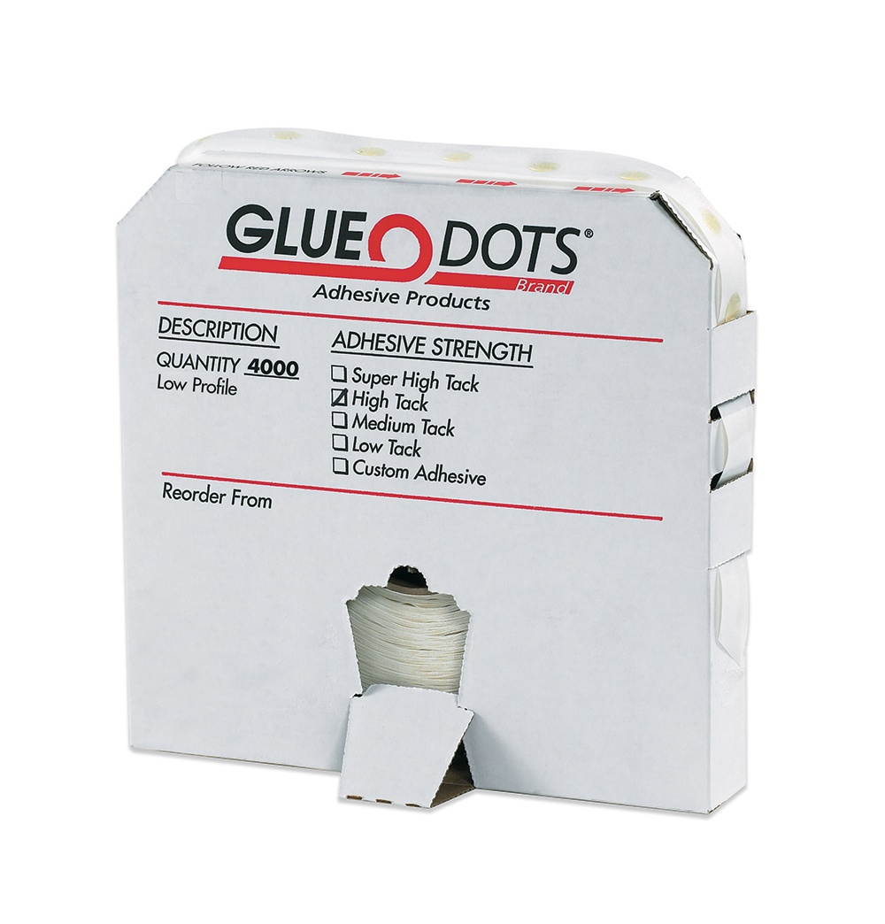 Dot Shot High Tack Glue Dots Low Profile 1/2" Clear 1500/Roll GD103R