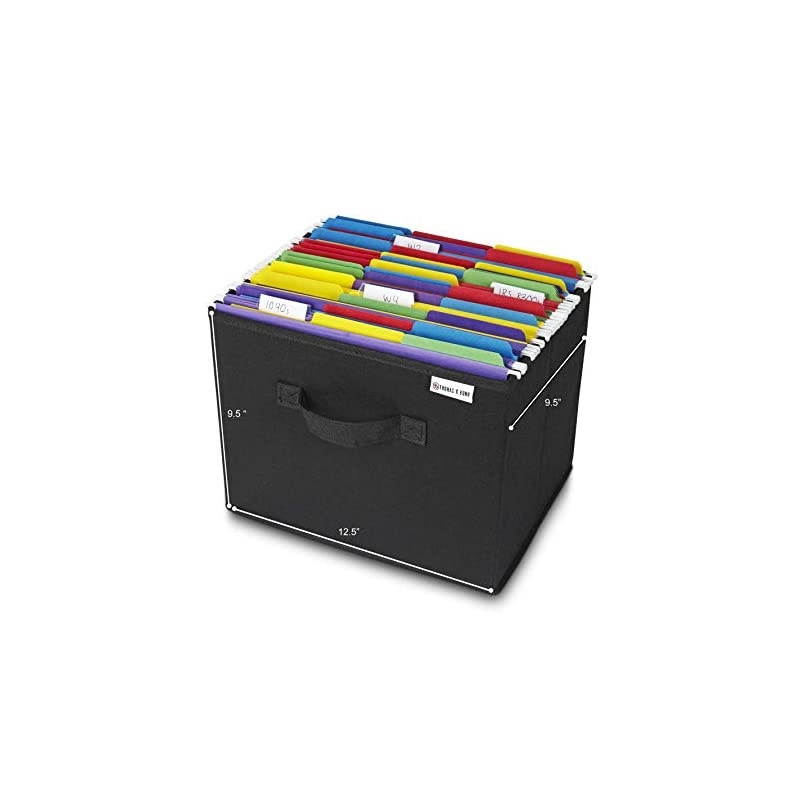 File Storage Box 12.5 x 9.5 x 9.5 Holds Hanging File Folders and Letter Size Files. Fits on Shelf or in Many Drawers.