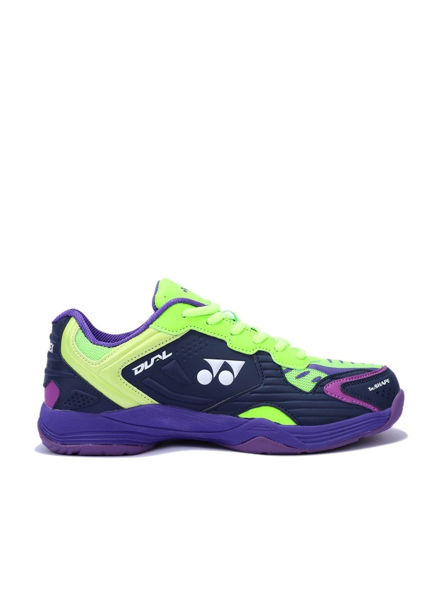 Yonex Badminton Shoe DUAL MARITIME BLUE NEON LIME ELECTRIC PURPLE NON MARKING TRU CUSHION