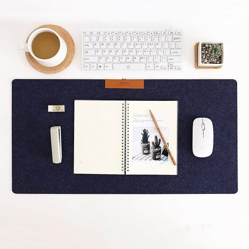 70*33cm Mouse Pads Simple Warm Office Table Computer Desk Keyboard Game Mouse Mat Wool Felt Mouse Pad Black Grey Blue