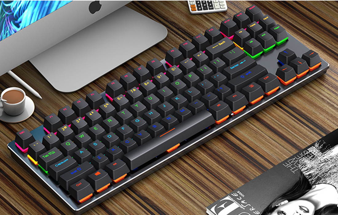 Mechanical keyboard USB wired green axis 87-key gaming gaming office computer mechanical keyboard
