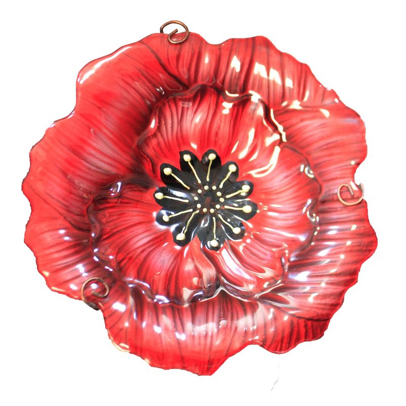 Home & Garden 20.5" Poppy Feeder/Birdbath  Stake Yard Decor Flower Regal Art & Gift  -  Bird Feeders