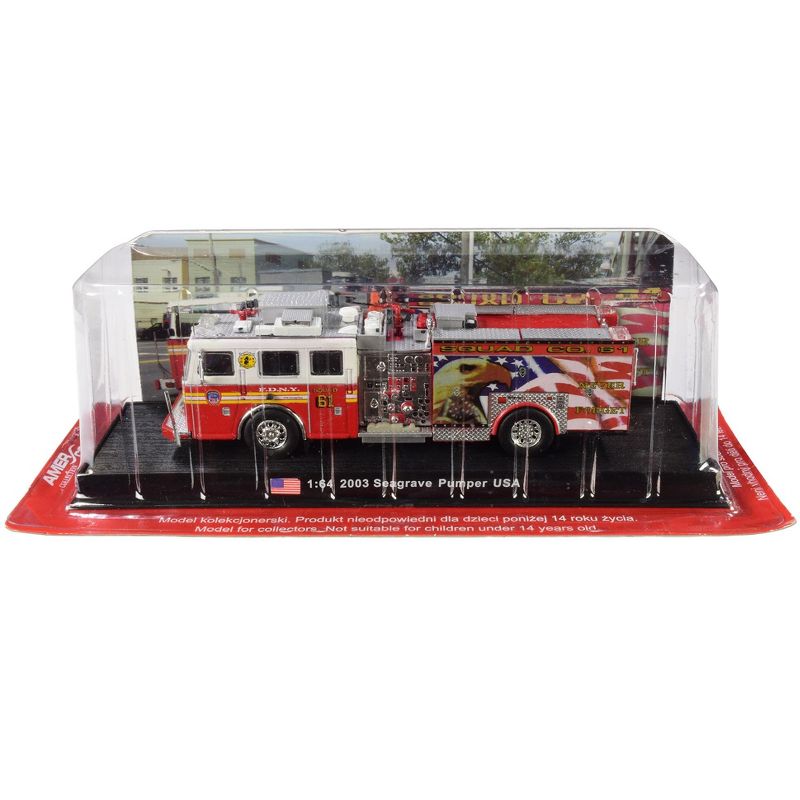 2003 Seagrave Pumper Fire Engine "Never Forget" "Fire Department City of New York" (FDNY) 1/64 Diecast Model by Amercom
