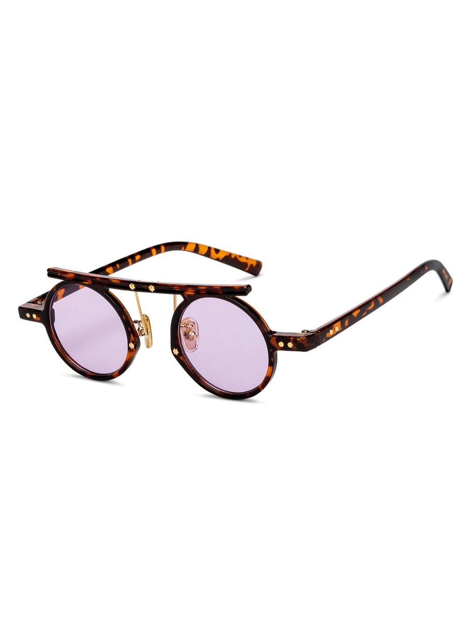 OJOS Purple Round Polarised and UV Protected Lens Unisex Sunglasses