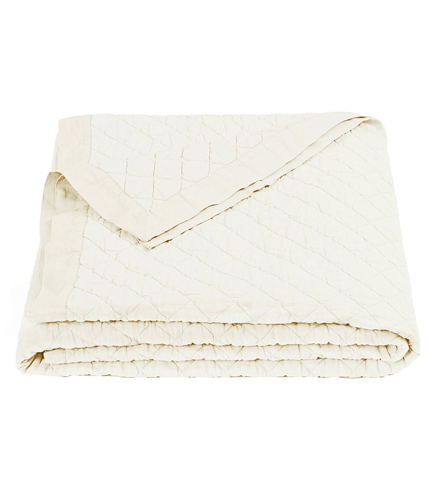 HiEnd Accents Diamond-Patterned Linen & Cotton Quilt