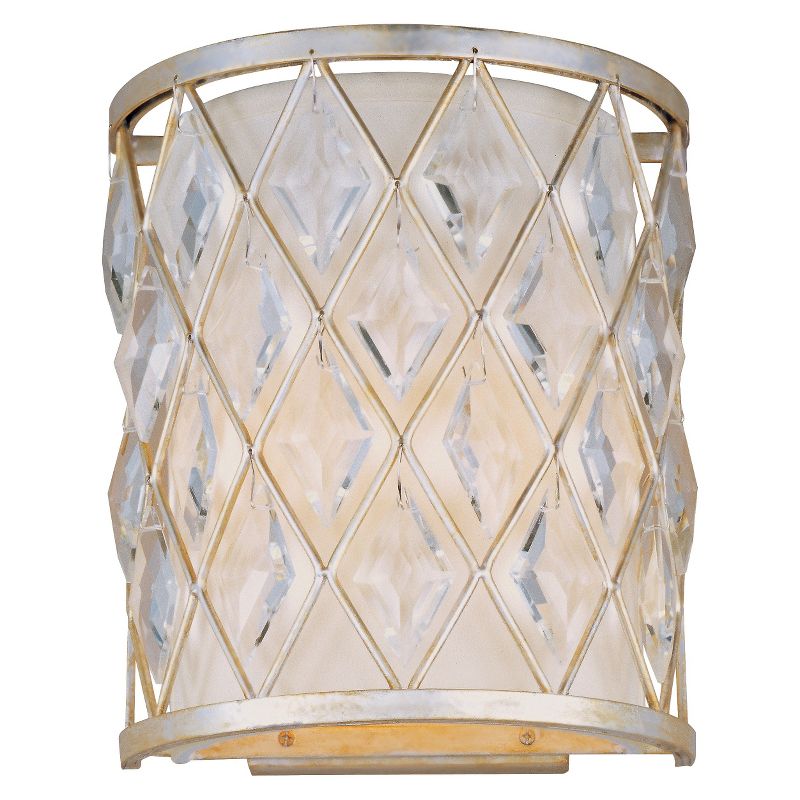 10.5" Diamond 2-Light Wall Sconce Golden Silver - Maxim