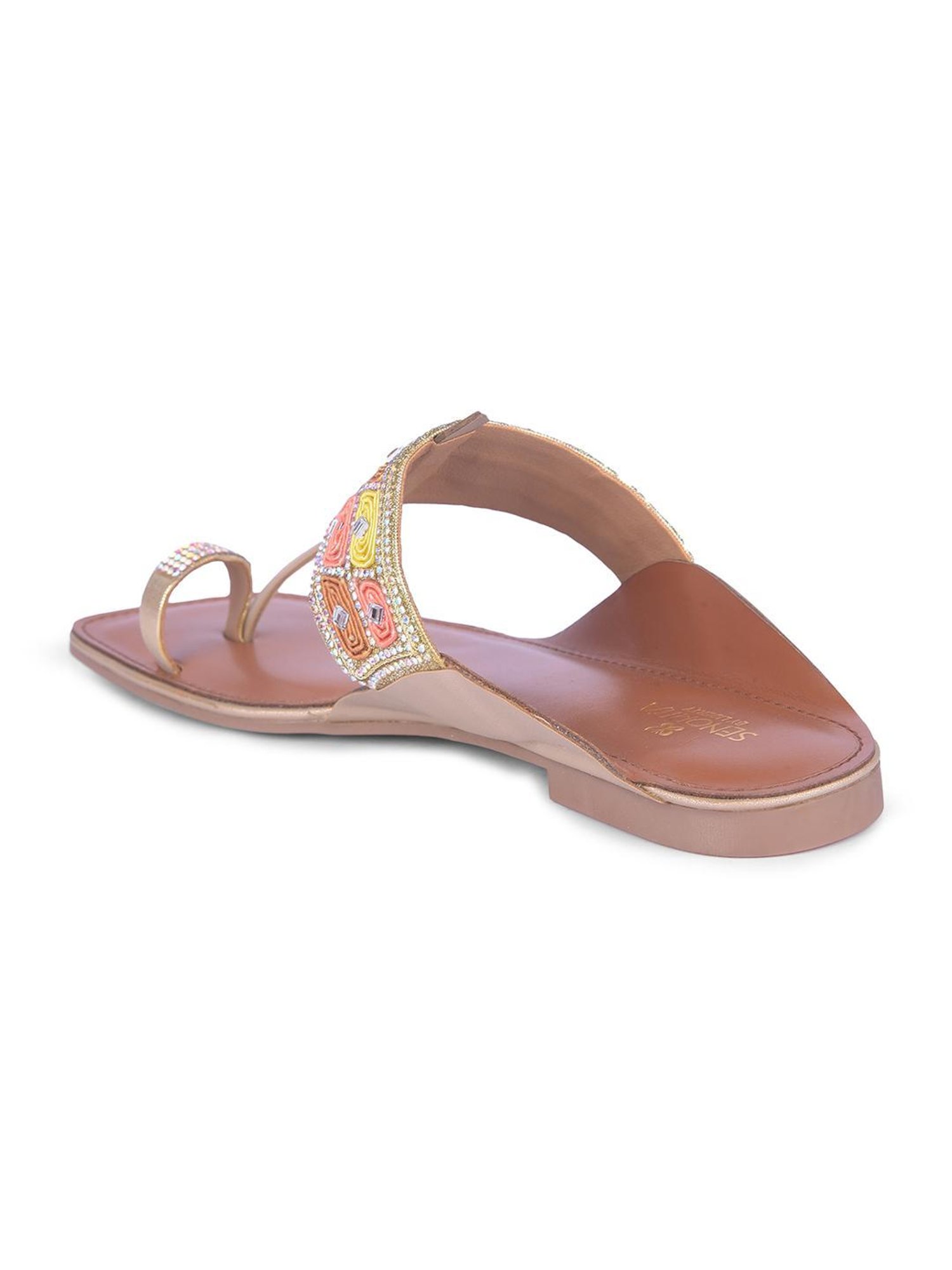 Senorita by Liberty Women's Rose Gold Kolhapuri Sandals