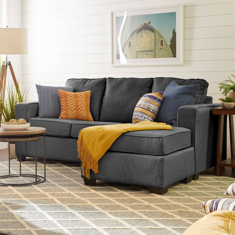 Lincoln Reversible Sectional Charcoal Gray - True Seating