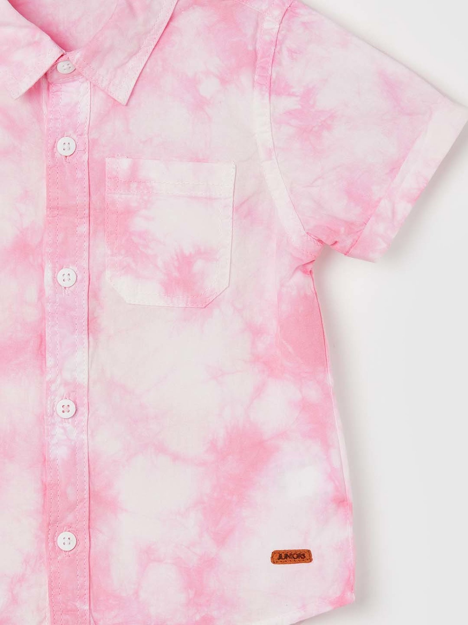 Juniors by Lifestyle Pink & White Cotton Over Dyed Shirt
