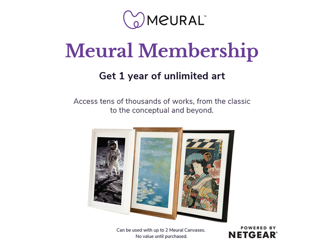 Meural Canvas Annual Membership Card for Digital Picture Frame Art