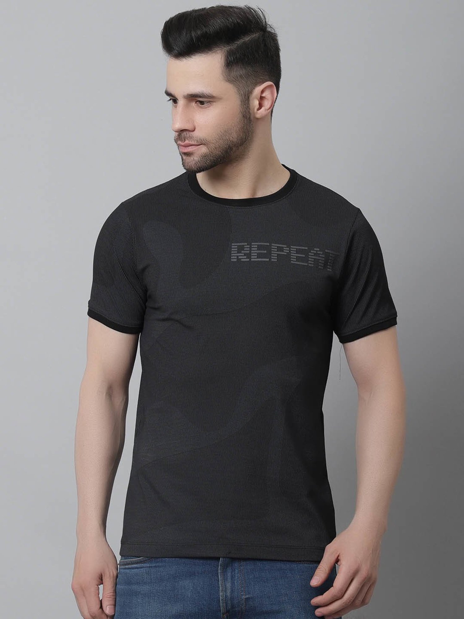 Venitian- Forbidden Clothing Black Slim Fit Printed T-Shirt