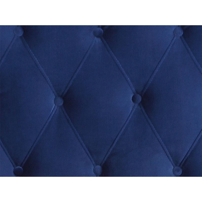 Wallace & Bay Dalton Queen Velvet Upholstered Bed Headboard and Footboard for Low Profile Box Spring or Foundation, Cobalt