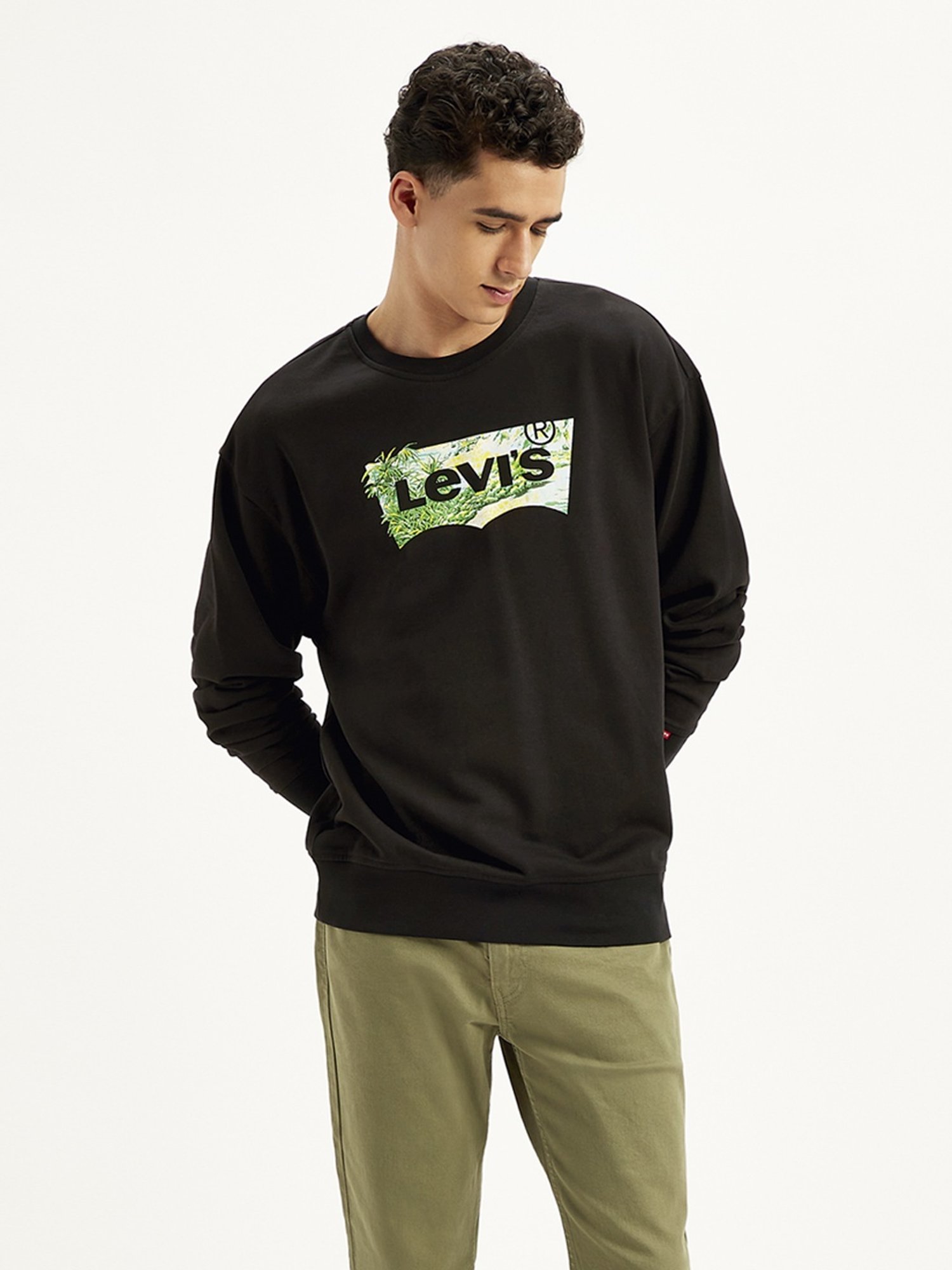 Forca Black Regular Fit Printed Sweatshirt