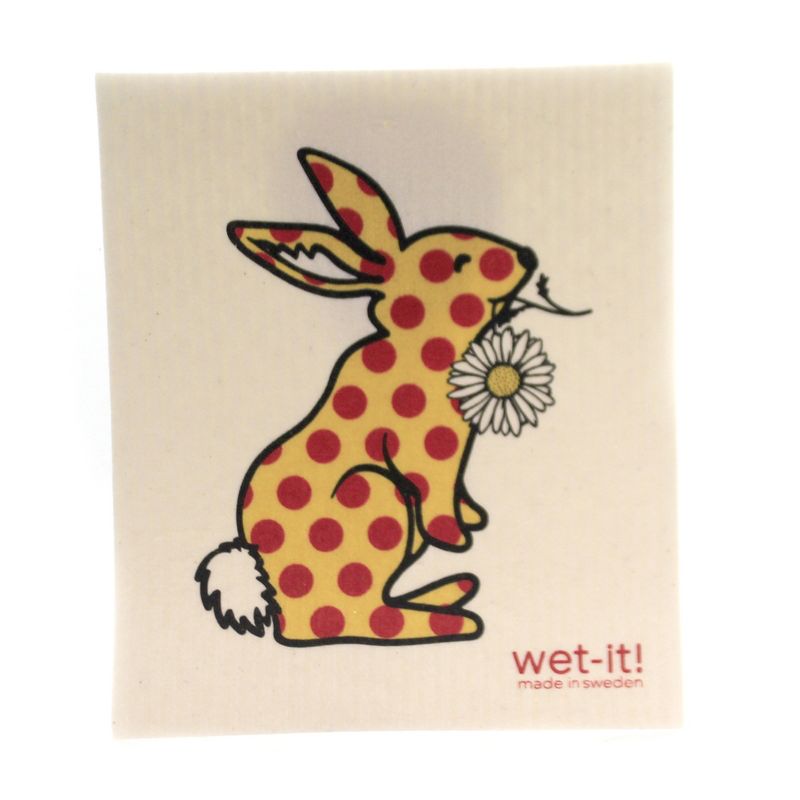 Swedish Dish Cloth 7.75" Spring Bunny Set Cleaning Cloth Rabbit  -  Dish Cloth