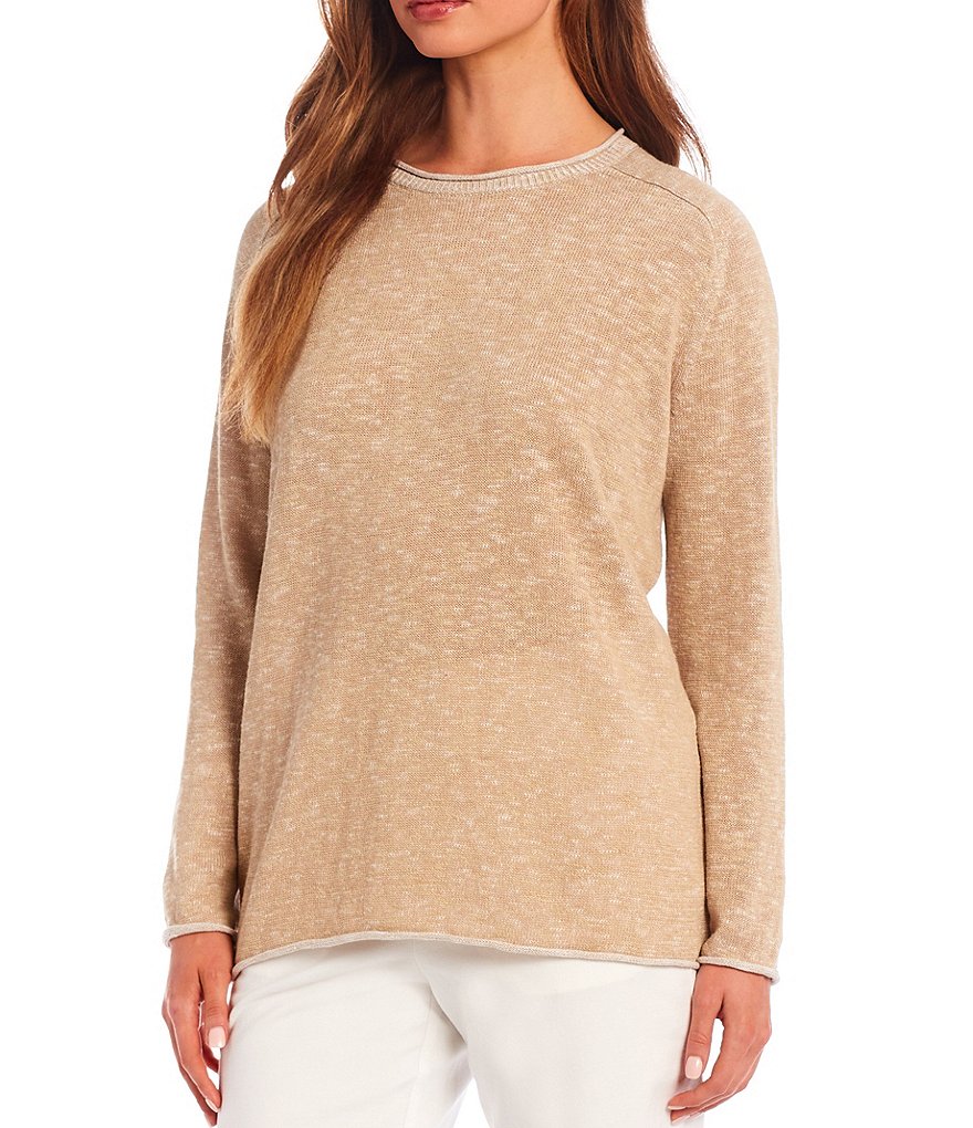 J.McLaughlin Jamey Crew Neck Button Trim Raglan Sleeve Sweater