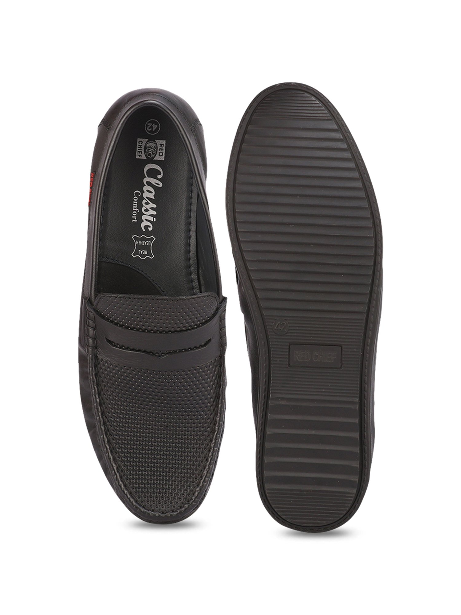 Red Chief Men's Black Casual Loafers