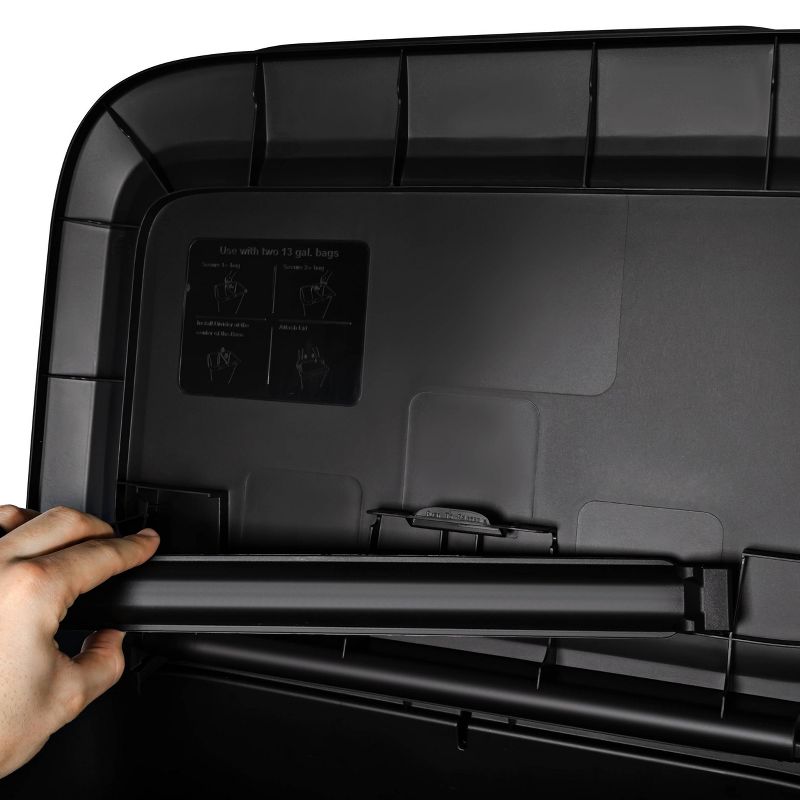 Hefty 20.4gal XL Dual Function Trash Can Black