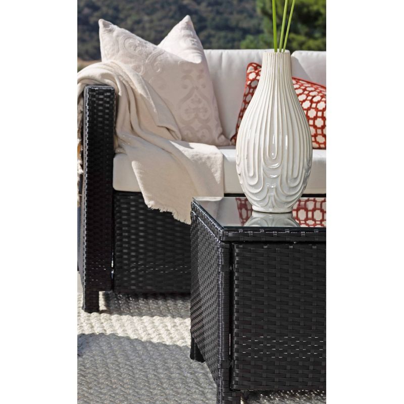 Alicia 4pc Outdoor Squared Wicker Sofa Set - Black - Coaster