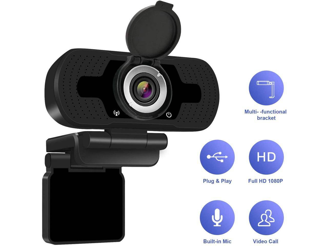 Anivia 1080p HD Webcam W8, USB Desktop Laptop Camera, Mini Plug and Play Video Calling Computer Camera, Built-in Mic, Flexible Rotatable Clip