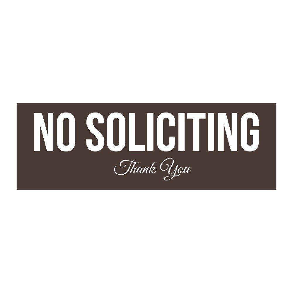 No Soliciting Sign (Dark Brown) - Small