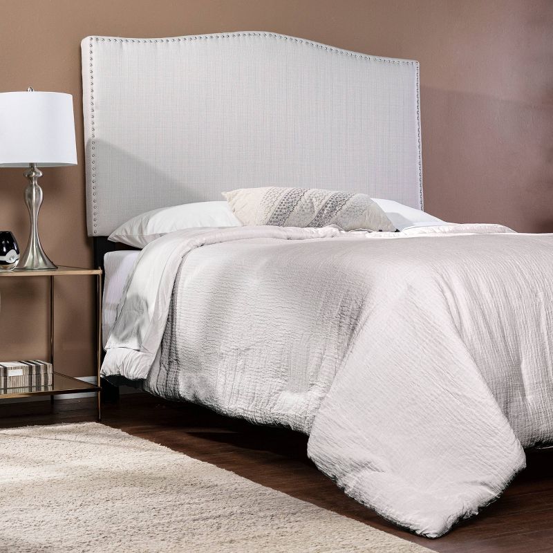 Wesfales Upholstered Headboard with Stud Accents Queen Ivory - Aiden Lane