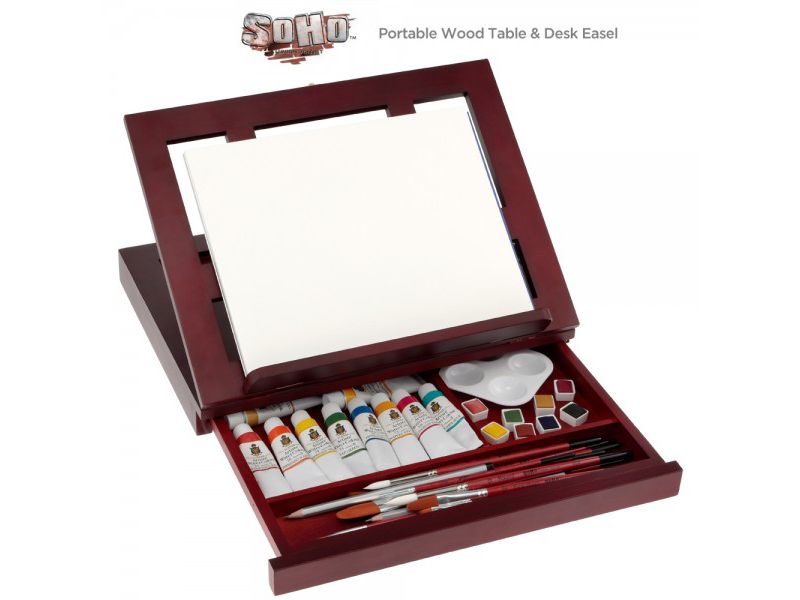 SoHo Portable Wood Table and Desk Easel