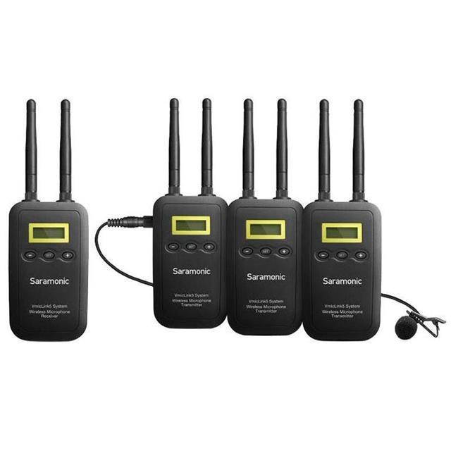 Saramonic VmicLink5 5.8GHz SHF Wireless 3x Lavalier Microphone & Receiver System