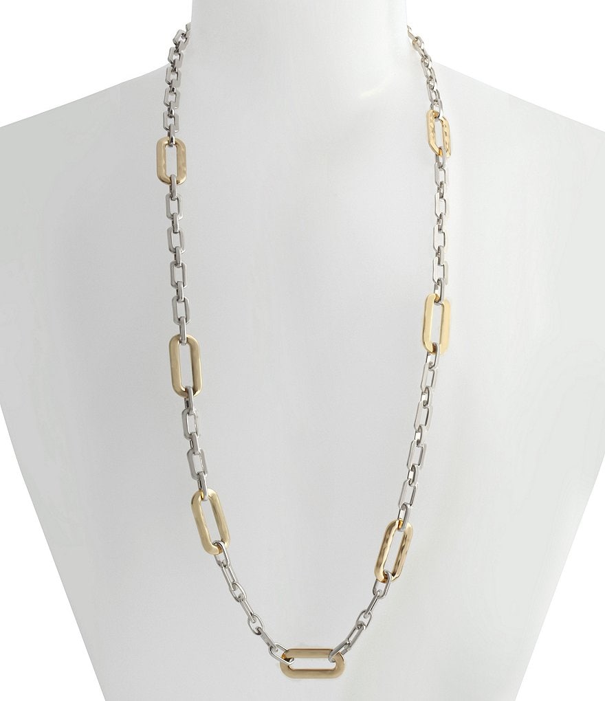 Robert Lee Morris Soho Geometric Link Long Necklace